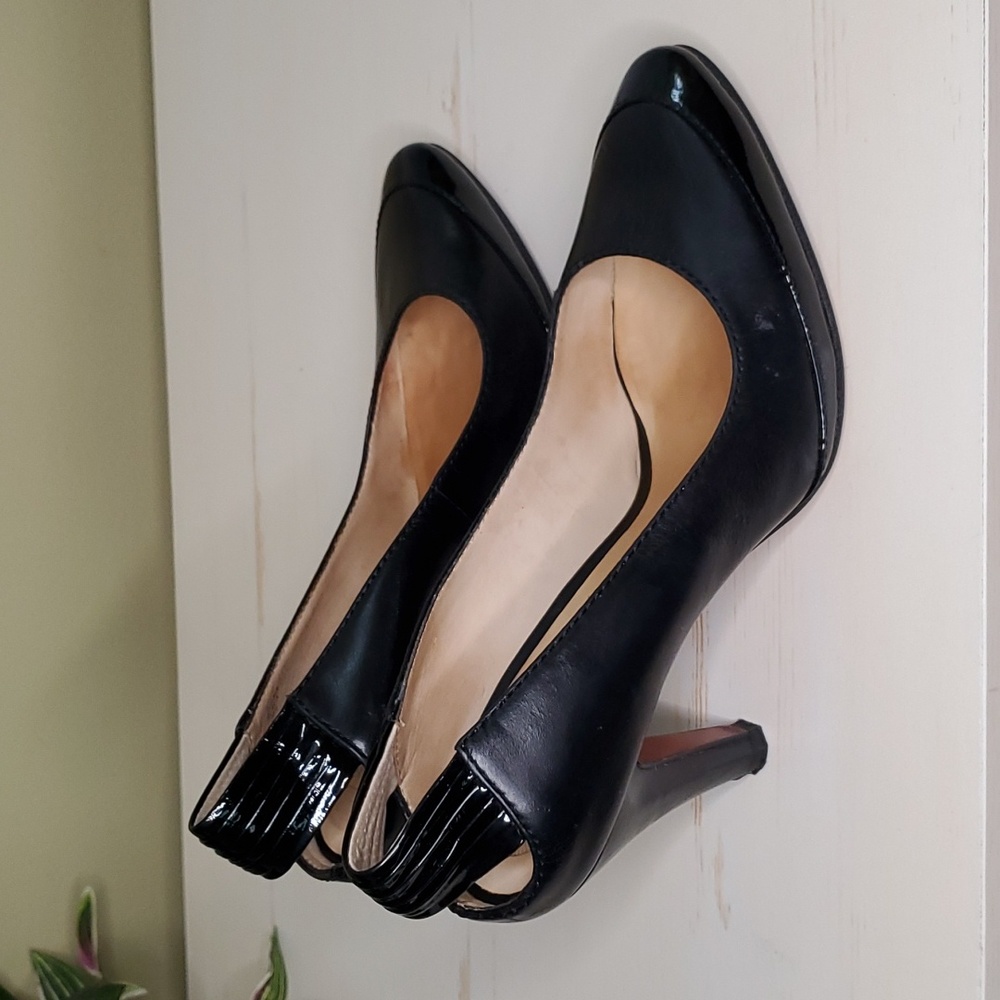 Modern Vintage | Black Leather Pumps Sz 36 1/2 - Picture 5 of 12